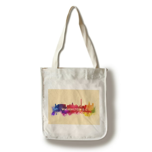 Washington, DC - Skyline Abstract - Lantern Press Artwork (100% Cotton Tote Bag - Reusable)