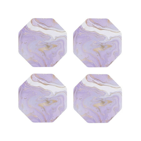 Leather Coasters Set of 4 - Lavender Glitter Foil Stripes Lightweight Non-Slip Drink Coasters for Desk Anti-Scalding Desk Cup Coasters for Office Table Decor Octagon
Leather Coasters Set of 4 - Lavender Glitter Foil Stripes Lightweight Non-Slip Drink Coasters for Desk Anti-Scalding Desk Cup Coasters for Office Table Decor Octagon