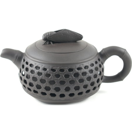 Brown Basket Weave Yixing Clay 9 Ounce Teapot