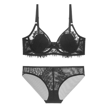 Bigersell Strappy Bra Women High Beauty Lace Underwear Two-piece Set Women Size Soft Bra Style 11547 Black 36B
Bigersell Strappy Bra Women High Beauty Lace Underwear Two-piece Set Women Size Soft Bra Style 11547 Black 36B