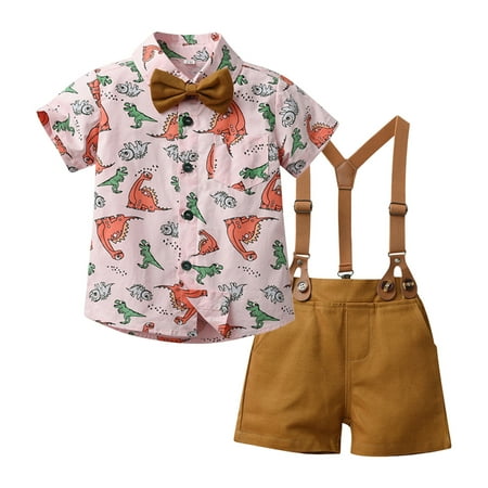 Outfits For Toddler Christmas Boys Short Sleeve Cartoon Dinosaur Shirt Tops Shorts With Tie Kids Gentleman Clothes Sets Size 3-4 Years
Outfits For Toddler Christmas Boys Short Sleeve Cartoon Dinosaur Shirt Tops Shorts With Tie Kids Gentleman Clothes Sets Size 3-4 Years