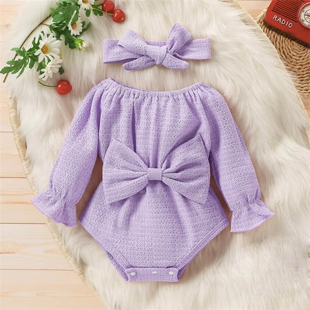 kpoplk Baby Bodysuit Girl Baby Girls Boys Cute Ribbed Knit Romper Long Sleeve O Neck Bowknot Solid Jumpsuit Headband Outfits(Purple)
kpoplk Baby Bodysuit Girl Baby Girls Boys Cute Ribbed Knit Romper Long Sleeve O Neck Bowknot Solid Jumpsuit Headband Outfits(Purple)