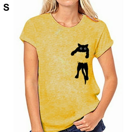 BESTHUA Women s T-shirt Comfortable Loose Girl s Short Sleeve Round Ladies Shirt for Indoor Outdoor