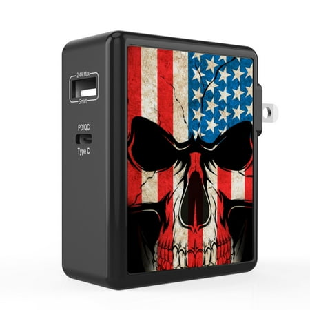 Infuze 45W Wall Charger for iPhone 14 14 Max 14 Pro 14 Pro Max - 2 Port PD Power Delivery USB-C 2.4A USB-A Power Adapter with Foldable Plug - American Skull
Infuze 45W Wall Charger for iPhone 14 14 Max 14 Pro 14 Pro Max - 2 Port PD Power Delivery USB-C 2.4A USB-A Power Adapter with Foldable Plug - American Skull