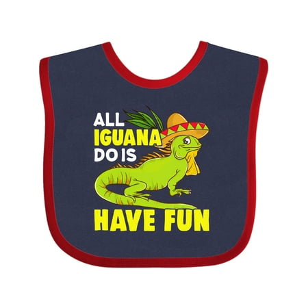 Inktastic Iguana Funny Pet Gift Baby Boy or Baby Girl Bib