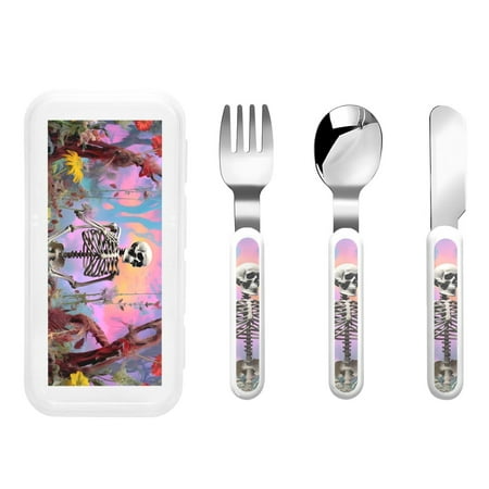 Easygdp Sky Sunflower Skull 3-Piece Flatware Set Kids Silverware Stainless Steel Toddler Kids Utensils Safe for Preschooler Children
Easygdp Sky Sunflower Skull 3-Piece Flatware Set Kids Silverware Stainless Steel Toddler Kids Utensils Safe for Preschooler Children