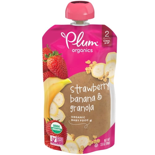 Plum Organics Stage 2 Organic Baby Food, Strawberry, Banana & Granola, 3.5 Ounce Pouch