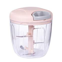 Food Processor - Vegetable Masher for Onion Garlic Parsley with 5 Blades,Pink