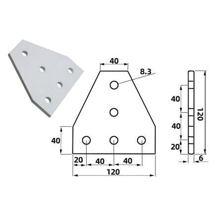 5 Hole Joint Plate Corner Angle Plate Support Connection Strip for3030 4040 2020 silver
5 Hole Joint Plate Corner Angle Plate Support Connection Strip for3030 4040 2020 silver