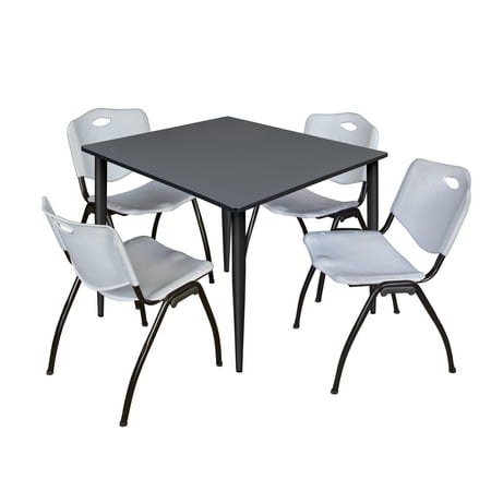 Regency Kahlo 48 in. Square Breakroom Table- Grey Top Black Base & 4 M Stack Chairs- Grey
Regency Kahlo 48 in. Square Breakroom Table- Grey Top Black Base & 4 M Stack Chairs- Grey