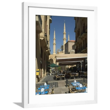 Street Cafe, New Mosque, Beirut, Lebanon, Middle East Framed Print Wall Art By Christian Kober