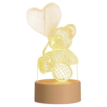 Hloma Acrylic 3D Night Light Love Cartoon Bear LED Decorative USB Table Night Lamp for Valentines Day
Hloma Acrylic 3D Night Light Love Cartoon Bear LED Decorative USB Table Night Lamp for Valentines Day