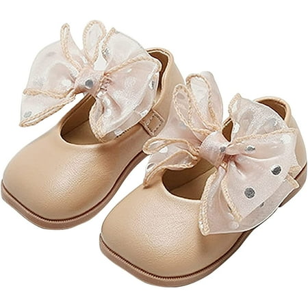 QWZNDZGR Toddler Little Girl Shoes Mary Jane Flat for Girl Party School Shoes