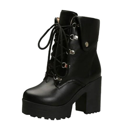 Wiueurtly Girls Boots Women s Plus Size Fashion Waterproof Wlatform Thick Heel Boots Lace Up Boots
Wiueurtly Girls Boots Women s Plus Size Fashion Waterproof Wlatform Thick Heel Boots Lace Up Boots