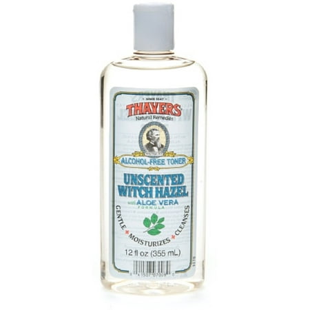 Thayers Alcohol-Free Witch Hazel with Organic Aloe Vera Formula Toner, Unscented 12 oz (Pack of 4)