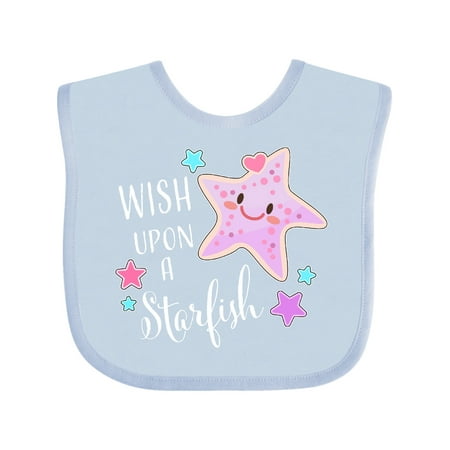 Inktastic Wish Upon a Starfish- cute Gift Baby Boy or Baby Girl Bib