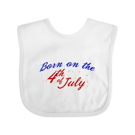 Inktastic Born on the 4th of July Gift Baby Boy or Baby Girl Bib