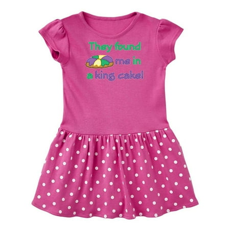 Inktastic They Found Me in a King Cake Gift Toddler Girl Dress