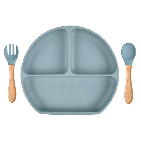 OOKWE Baby Food Grade Silicone Feeding Plate with Matching Wood Handle Spoon Fork Set Toddlers Divided Non-Slip Bowl Tableware
OOKWE Baby Food Grade Silicone Feeding Plate with Matching Wood Handle Spoon Fork Set Toddlers Divided Non-Slip Bowl Tableware