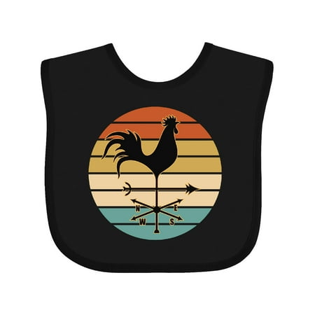 Inktastic Rooster Weather Vane Retro Weathervane Gift Baby Boy or Baby Girl Bib
