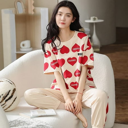 QWZNDZG Summer Short Sleeved Drop Stitch Striped Knitted Cotton Sleepwear Elegant Women s Pajamas Lounge Home Pijama Mujer (Color : B Size : Large)
QWZNDZG Summer Short Sleeved Drop Stitch Striped Knitted Cotton Sleepwear Elegant Women s Pajamas Lounge Home Pijama Mujer (Color : B Size : Large)