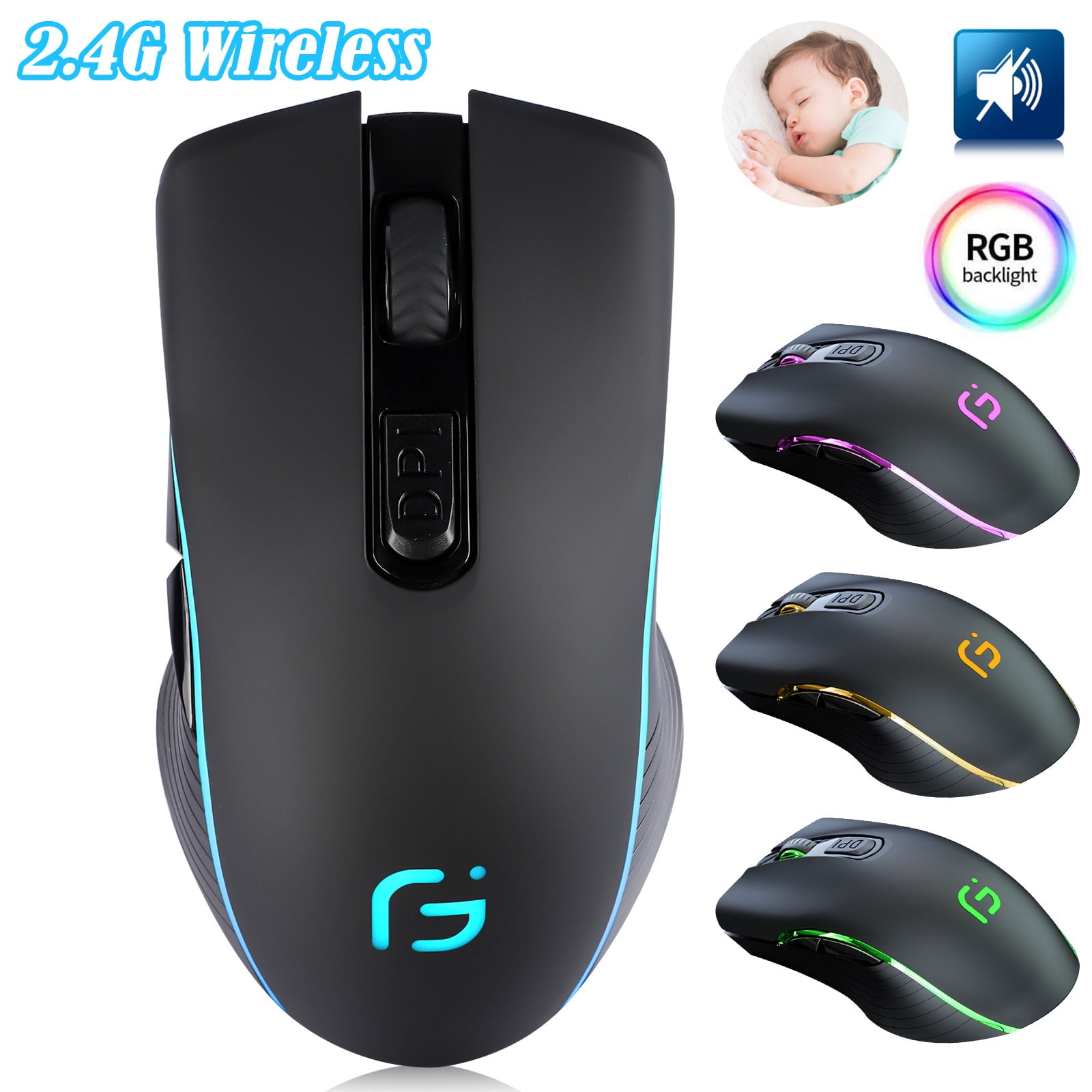 X9 Wireless Gaming Computer Mouse 2 4GHz USB Optical Rechargeable