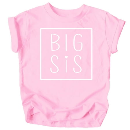 

Olive Loves Apple Big Sis Square Sibling Reveal Announcement Shirt for Baby and Toddler Girls Sibling Outfits Pink Shirt 12 Months
