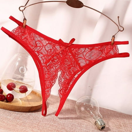 Womens Sexy Crotchless Lace Panty Open Crotch Stretch Briefs Knickers Underwear