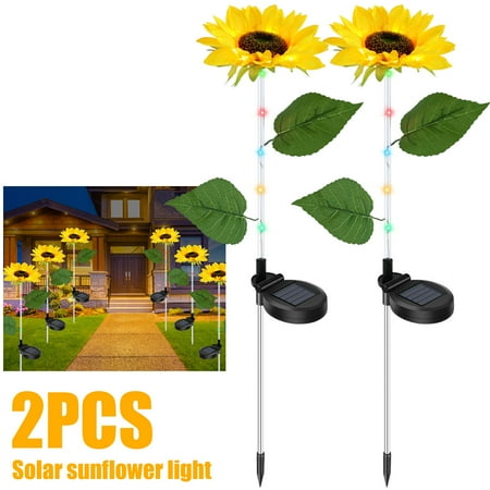 Pcapzz 2Pcs Solar Lights Garden Light Solar Sunflower Lights IP65 Waterproof 7 Colors Artificial Flowers Stake Light for Lawn Patio Porch Yard Decor
Pcapzz 2Pcs Solar Lights Garden Light Solar Sunflower Lights IP65 Waterproof 7 Colors Artificial Flowers Stake Light for Lawn Patio Porch Yard Decor