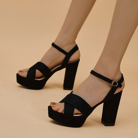 bvgfsahne Fashion Summer Solid Color Suede Open Toe Thick High Heel Buckle Roman Sandals
bvgfsahne Fashion Summer Solid Color Suede Open Toe Thick High Heel Buckle Roman Sandals