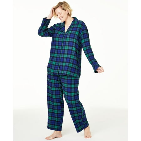 Family Pajamas Womens Matching Plus Size Black Watch Plaid Pajama Set