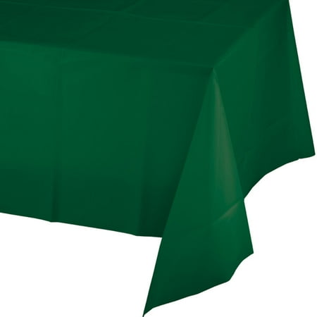 Club Pack of 12 Hunter Green Disposable Plastic Banquet Party Table Covers 108