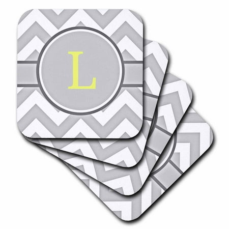3dRose Grey and white chevron with yellow monogram initial L - Soft Coasters set of 8
3dRose Grey and white chevron with yellow monogram initial L - Soft Coasters set of 8