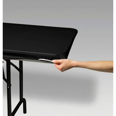 29 x 72 Plastic Stay Put Tablecover Black