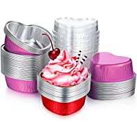 100 Sets Aluminum Foil Cake Pan Heart Shaped Cupcake Cup with Lids 100 ml/ 3.4 Ounces Disposable Mini Cake Pans Heart Mini Cheesecake Pans Baking Flan Pan for Valentine Xmas Wedding (Red Bl
100 Sets Aluminum Foil Cake Pan Heart Shaped Cupcake Cup with Lids 100 ml/ 3.4 Ounces Disposable Mini Cake Pans Heart Mini Cheesecake Pans Baking Flan Pan for Valentine Xmas Wedding (Red Bl