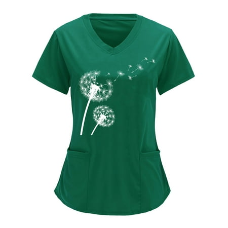 Women Scrubs Top Working Uniform Nurses Clothing Workwear Printed Short Sleeve V-Neck Solid Color Shirts T-Shirts Tops With Pockets Top Graphic Tees
Women Scrubs Top Working Uniform Nurses Clothing Workwear Printed Short Sleeve V-Neck Solid Color Shirts T-Shirts Tops With Pockets Top Graphic Tees