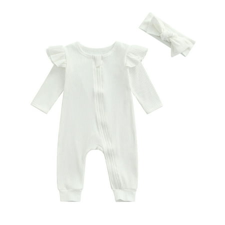 Sunisery 2Pcs Newborn Baby Girls Boys Rompers Solid Fly Long Sleeve Zipper Autumn Jumpsuits with Headband Beige 0-3 Months
Sunisery 2Pcs Newborn Baby Girls Boys Rompers Solid Fly Long Sleeve Zipper Autumn Jumpsuits with Headband Beige 0-3 Months
