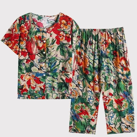 Vivianyo HD Time and Tru Womens Loungewear Clearance Two Piece Suit Pajamas Short Sleeved Round Neck Set Cotton Silk Suit Large Comfortable Breathable Cardigan Button Pocket Flash Picks Green
Vivianyo HD Time and Tru Womens Loungewear Clearance Two Piece Suit Pajamas Short Sleeved Round Neck Set Cotton Silk Suit Large Comfortable Breathable Cardigan Button Pocket Flash Picks Green