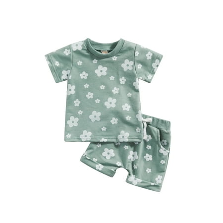 CenturyX Newborn Baby Boys Girls Summer Outfits Set Flower Print Short Sleeve T-shirt and Shorts Suit
CenturyX Newborn Baby Boys Girls Summer Outfits Set Flower Print Short Sleeve T-shirt and Shorts Suit