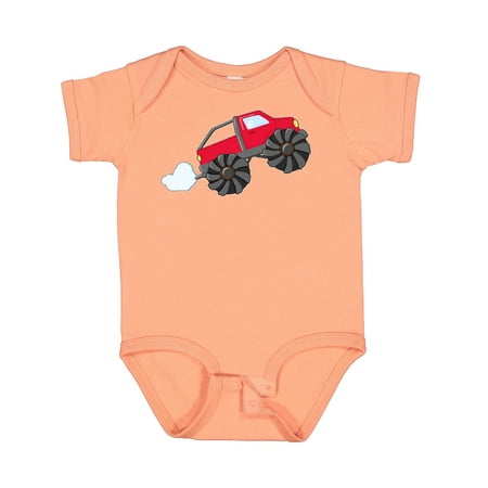 Inktastic Red Monster Truck Action Gift Baby Boy or Baby Girl Bodysuit