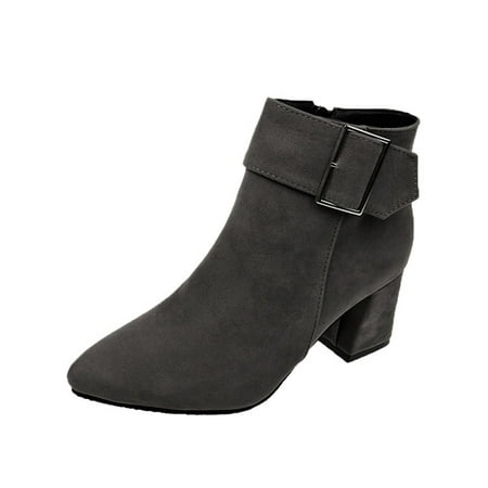 GENILU Women Breathable Comfort Pointed Toe Booties Anti-Slip Chunky Winter Shoes Dress Casual Block Heels Bootie Grey 4.5
GENILU Women Breathable Comfort Pointed Toe Booties Anti-Slip Chunky Winter Shoes Dress Casual Block Heels Bootie Grey 4.5