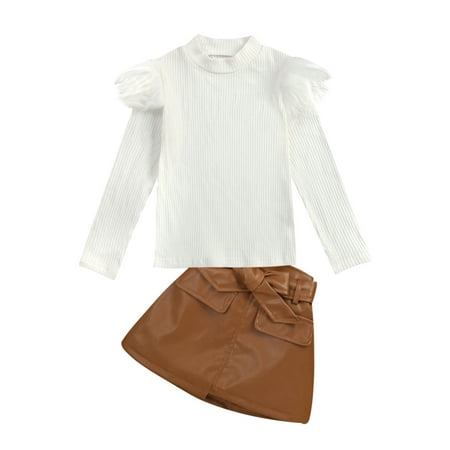 Sunisery Kids Little Girls Faux Leather Skirts Sets Long Sleeve Knitted Pullovers Tops + Short Skirt with Belt White 1-2 Years
Sunisery Kids Little Girls Faux Leather Skirts Sets Long Sleeve Knitted Pullovers Tops + Short Skirt with Belt White 1-2 Years