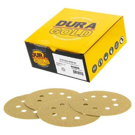 Dura-Gold - Premium - 80 Grit - 5 Gold Sanding Discs - 8-Hole Dustless Hook and Loop for DA Sander - Box of 50
Dura-Gold - Premium - 80 Grit - 5 Gold Sanding Discs - 8-Hole Dustless Hook and Loop for DA Sander - Box of 50