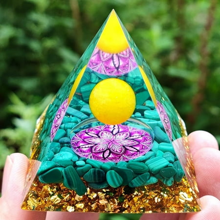 Amethyst Crystal Healing Orgonite Pyramid Obsidians Chakra Energy Orgone Stones