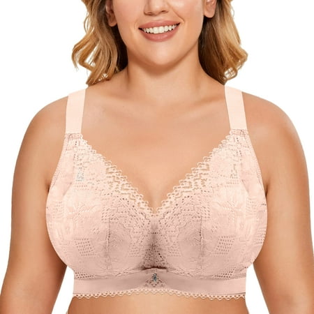 

CAICJ98 Sports Bras For Women Women s Full Coverage Non Padded Wirefree Plus Size Minimizer Bra for L Bust Support Seamless A 38/85D