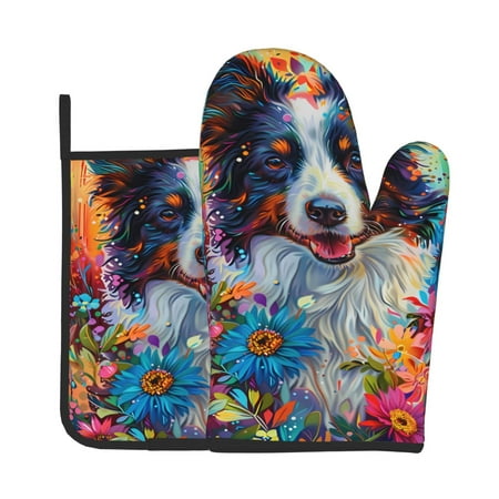 Xecao Oil Painting Sunflower Puppy Pattern Oven Mitts and Pot Holders Sets Heat Resistant Silicone Oven Mittens Extra Thicken Long Kitchen Cotton Oven Glove for Cooking
Xecao Oil Painting Sunflower Puppy Pattern Oven Mitts and Pot Holders Sets Heat Resistant Silicone Oven Mittens Extra Thicken Long Kitchen Cotton Oven Glove for Cooking