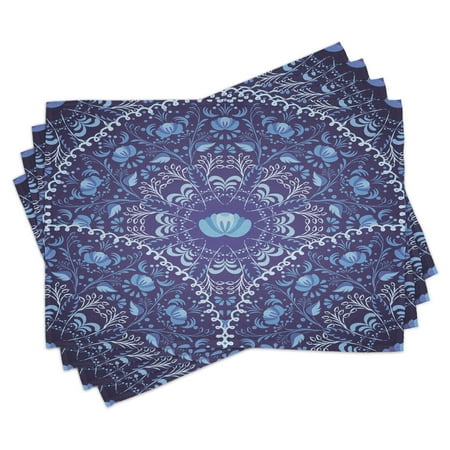 Navy Blue Placemats Set of 4 Circular and Floral alike Oriental Style Patterned Design Artwork Washable Fabric Place Mats for Dining Room Kitchen Table Decor Navy Blue White and Blue by Ambesonne
Navy Blue Placemats Set of 4 Circular and Floral alike Oriental Style Patterned Design Artwork Washable Fabric Place Mats for Dining Room Kitchen Table Decor Navy Blue White and Blue by Ambesonne