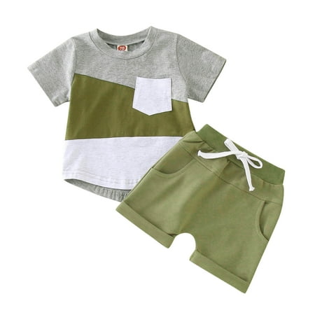 Toddler Boys Girls Clothes Summer Short Sleeve Patchwork Colour Pocket Tops Shorts 2pcs Suit Outfits
Toddler Boys Girls Clothes Summer Short Sleeve Patchwork Colour Pocket Tops Shorts 2pcs Suit Outfits