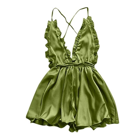 Pimfylm Night Dress For Women Sleepwear Womens Babydoll Lingerie Halter V Chemise Sleepwear Green S
Pimfylm Night Dress For Women Sleepwear Womens Babydoll Lingerie Halter V Chemise Sleepwear Green S