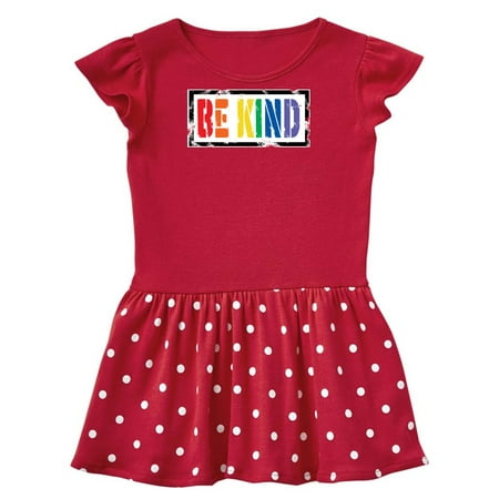 Inktastic Be Kind Stencil LGBT Rainbow Gift Toddler Girl Dress